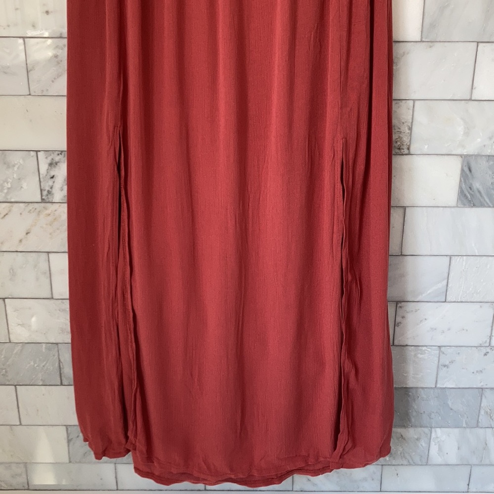 NWT Rust Orange Off The Shoulder Boho Maxi Dress - Picture 7 of 7